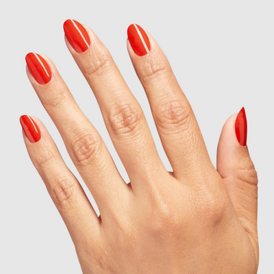 hands wearing OPI Intelli-Gel Duo - F034 Totally Red-ical