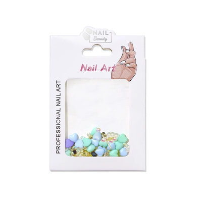 Nail Art Mini Heart Charms - Teal