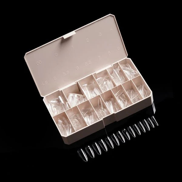 iGel Pro-X Soft Gel Nail Tips 600pc - Natural Long Almond open