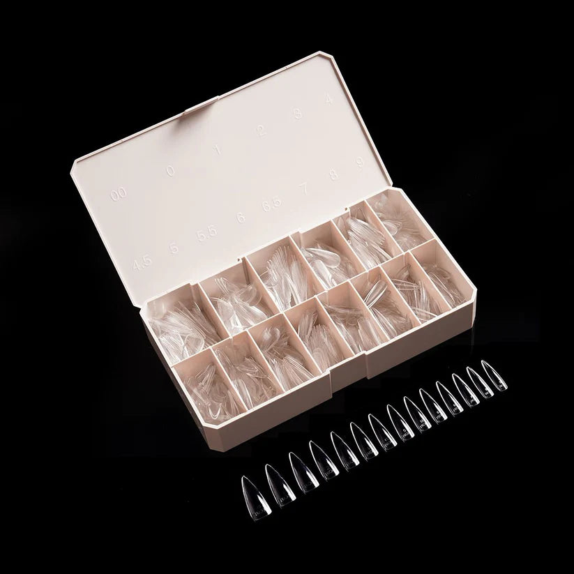 iGel Pro-X Soft Gel Nail Tips 600pc - Natural Long Stiletto open