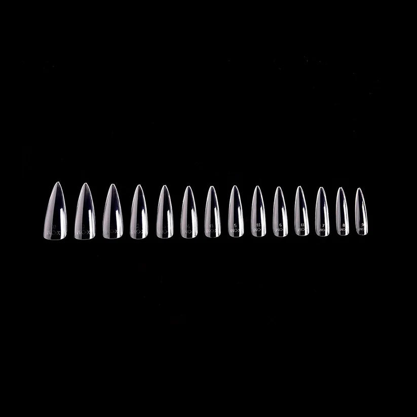 iGel Pro-X Soft Gel Nail Tips 600pc - Natural Long Stiletto tips