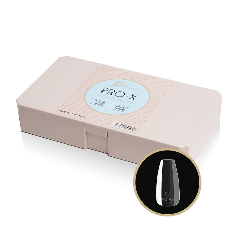 iGel Pro-X Soft Gel Nail Tips 600pc - Natural Medium Coffin