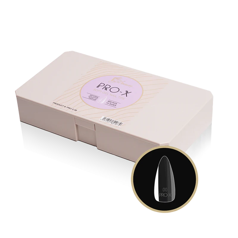 iGel Pro-X Soft Gel Nail Tips 600pc - Natural Medium Stiletto