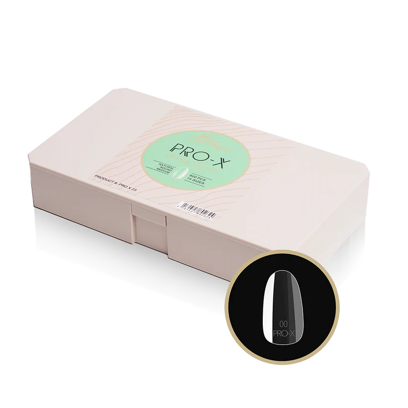 iGel Pro-X Soft Gel Nail Tips 600pc - Natural Medium Round