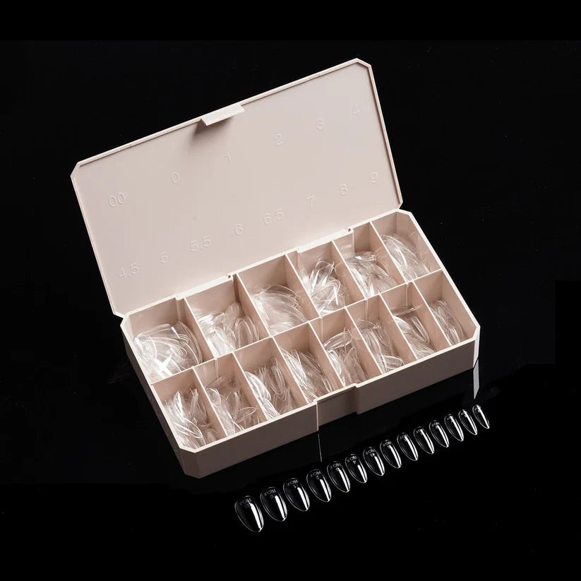 iGel Pro-X Soft Gel Nail Tips 600pc - Natural Medium Almond inside