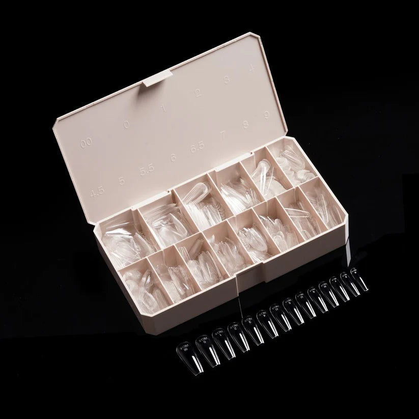 iGel Pro-X Soft Gel Nail Tips 600pc - Natural Long Coffin inside