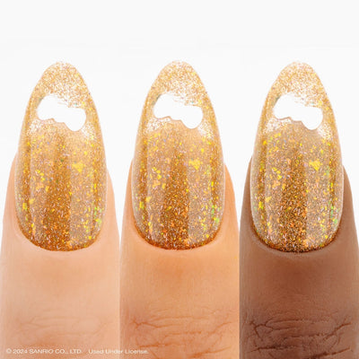 hands wearing Until - Flash Glitter Gel by Apres x Hello Kitty