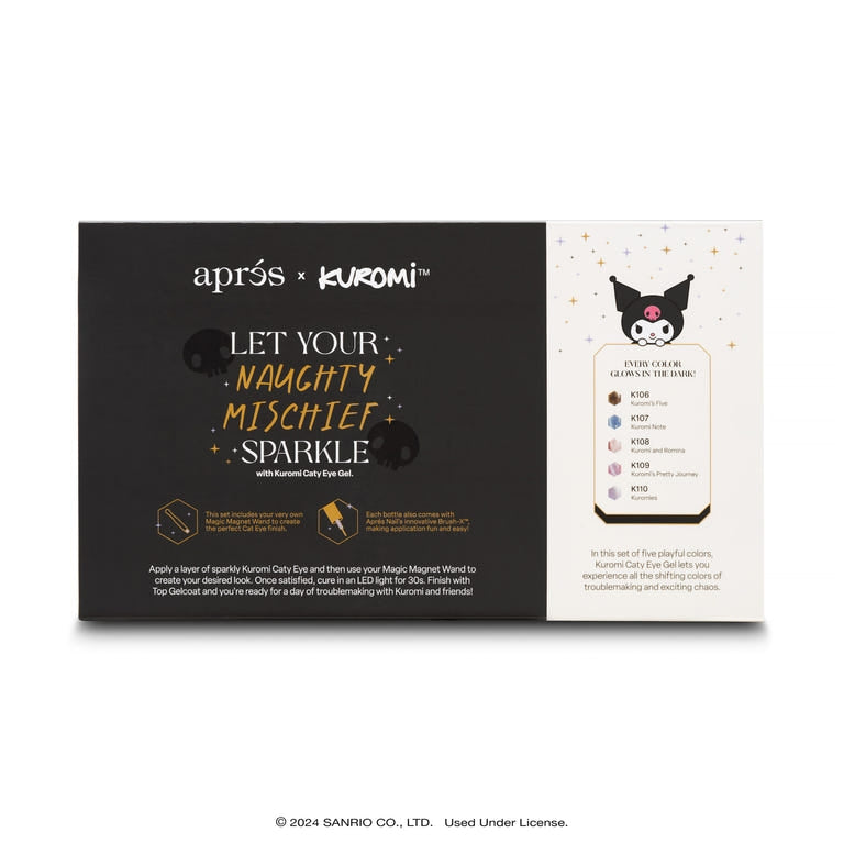 back of Cat Eye Gel Kit by Apres x Kuromi