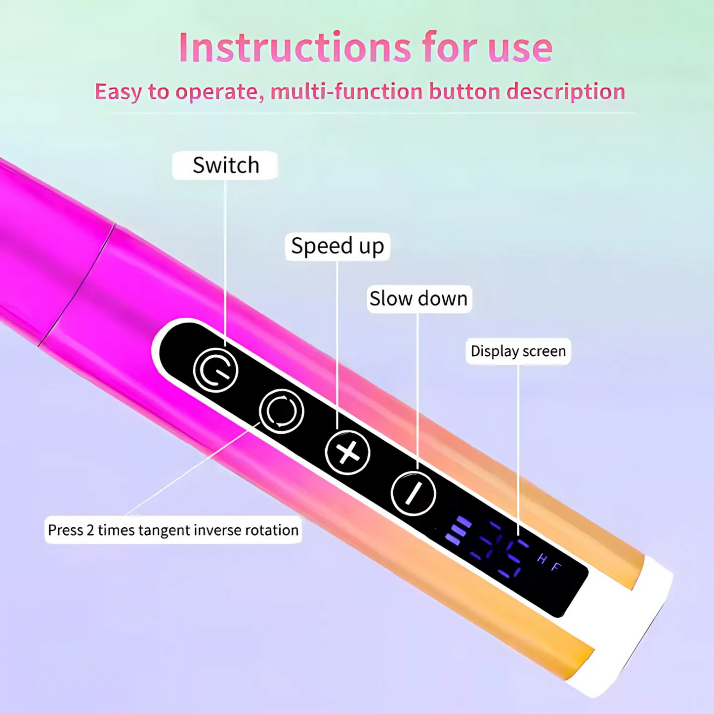 Portable Pen Nail Drill 35K RPM w/ Bits - Pink & Gold