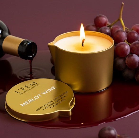 L'Fem Massage Candle 8oz - Merlot Wine