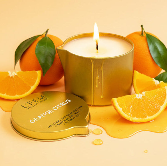 L'Fem Massage Candle 8oz - Orange Citrus