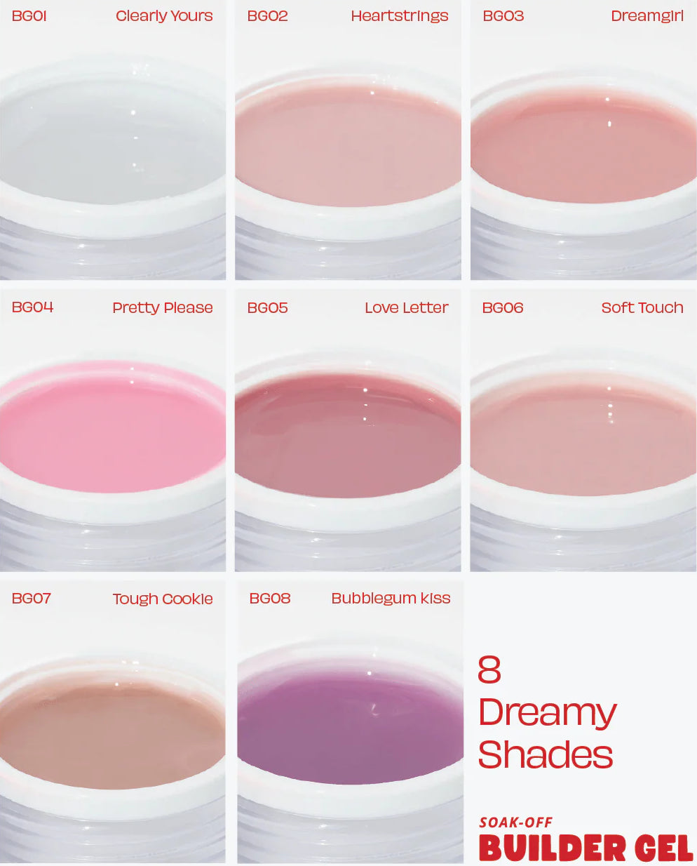 Notpolish Builder Gel 8pc Bundle colors