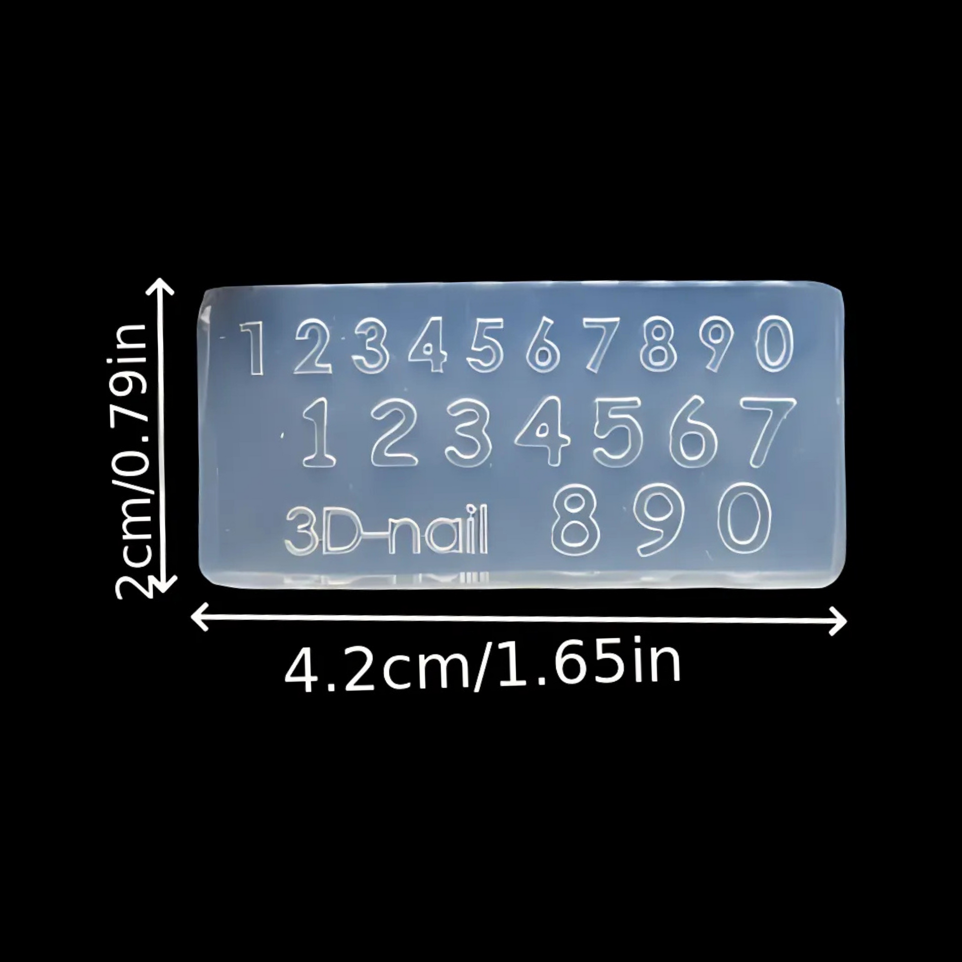 Silicone Mold - Numbers dimensions