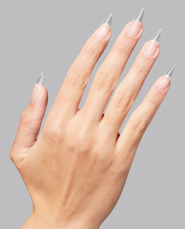 OPI GELevate Soft Gel Tips - Clear Stiletto hand 2