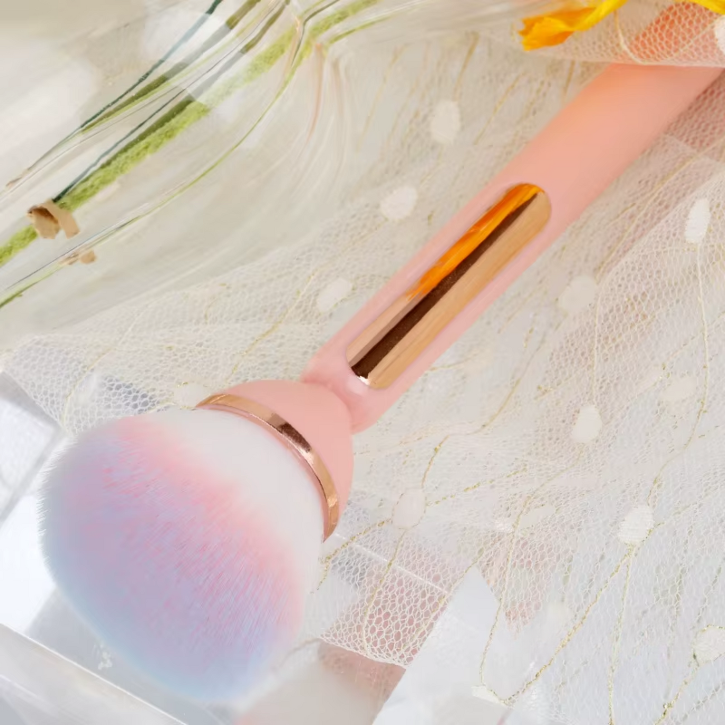 Pink & Rose Gold Nail Dust Brush | Nail Art Tools