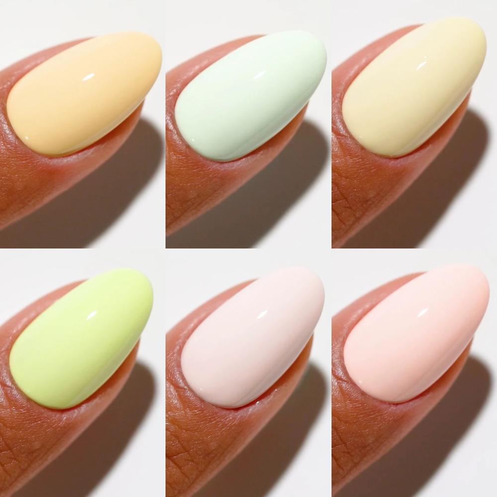 finger wearing DND DC Gel Polish 12pc Set - Spring Pastels
