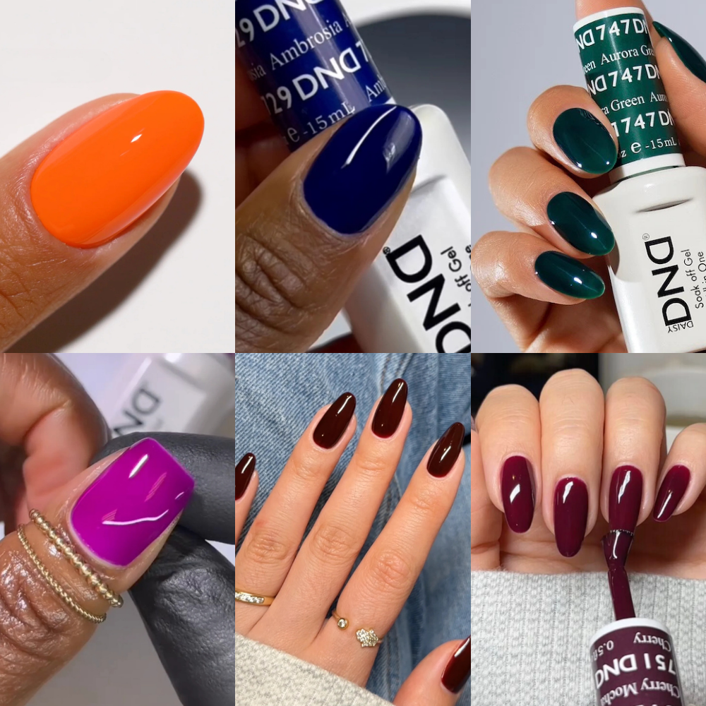 hands wearing DND Fall Gel Polish Set - Fall Favs