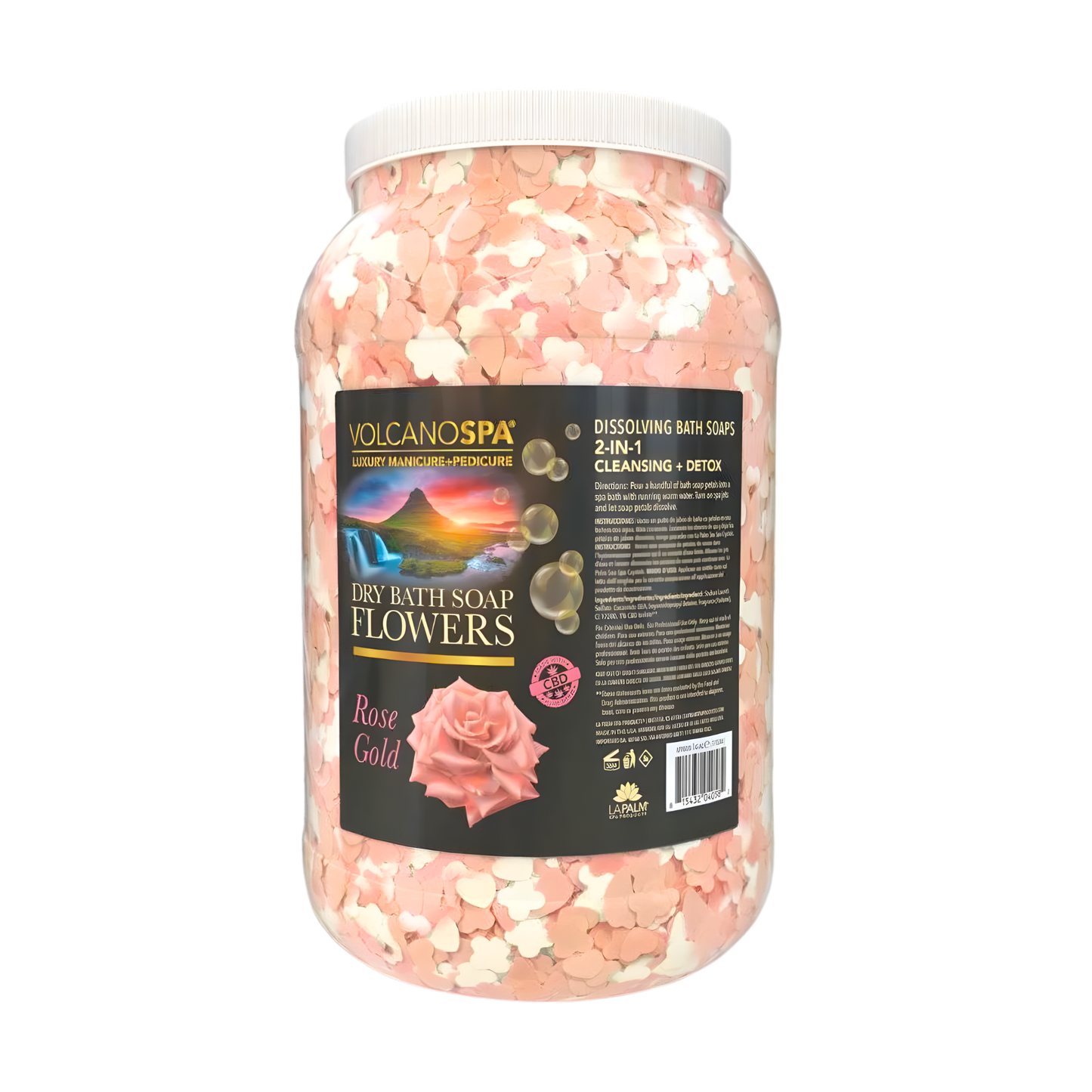 LaPalm Volcano Spa Flower Soap 1 Gallon - Rose Gold w/ Herb