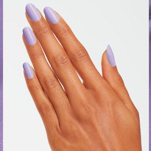 hands wearing MI09 Galleria Vittorio Violet Nail Lacquer by OPI