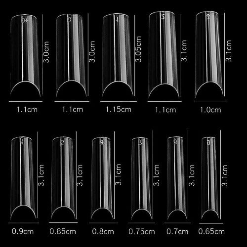 Cre8tion Premade Clear Tip Box - 11 Long Straight (550pc)