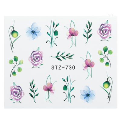 Nail Art Water Decal Flowers - 730