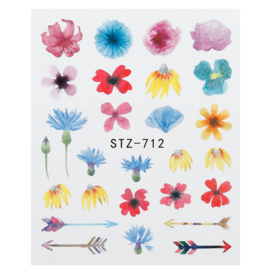 Nail Art Water Decal Flowers - 712