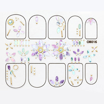 Design Nail Art Sticker Set - OB016 : Aurora Point