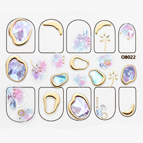 Design Nail Art Sticker Set - OB022 : Cotton Candy Dreams