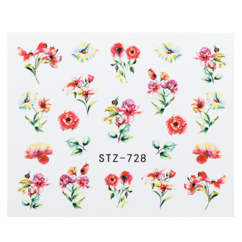 Nail Art Water Decal Flowers - 728