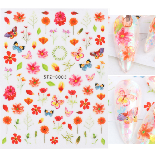 Nail Art Stickers Flower - C003