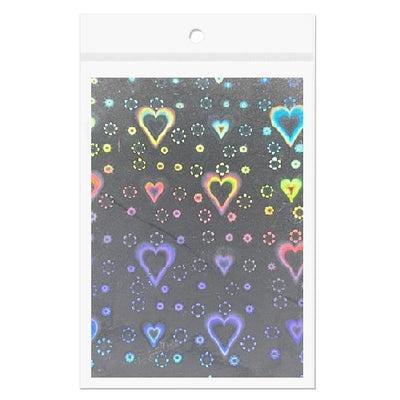Nail Art Transparent Holographic  Sticker - Hearts #1