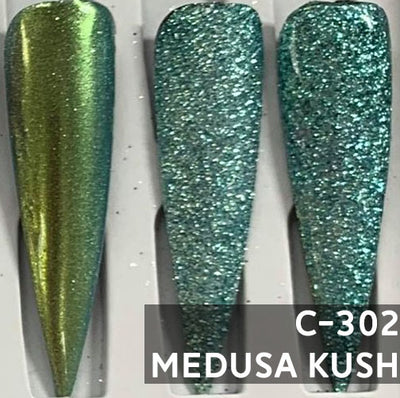 swatch of C-302 Medusa Kush Chrome by Notpolish