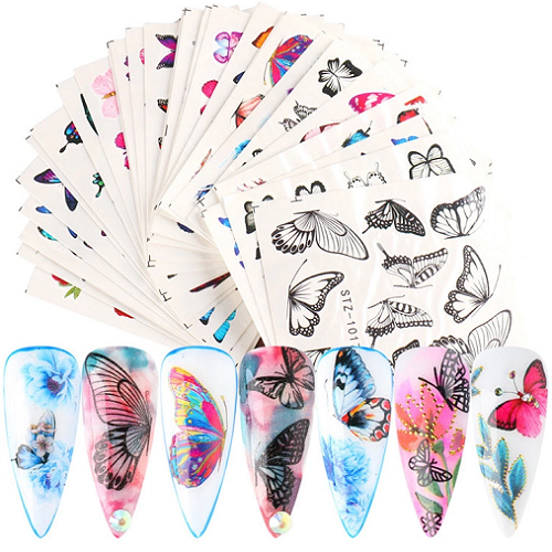 Butterfly Nail Water Decals - 30 Sheets