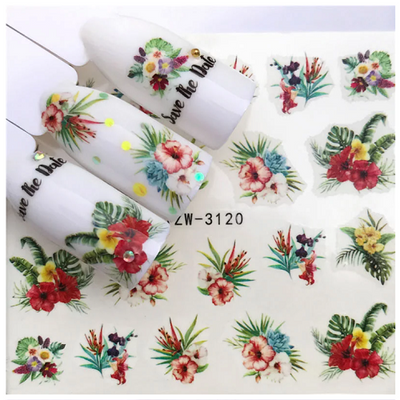 Nail Water Decals Floral - YZW-3120