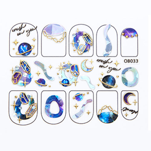 Design Nail Art Sticker Set - OB033 : Black Hole