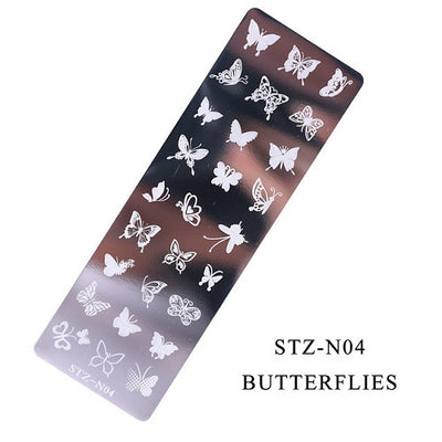 Nail Art Stamper Stencil Plates - 04 Butterflies