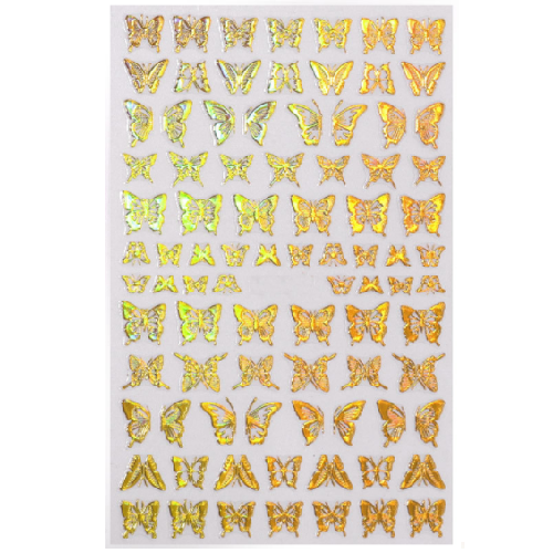 Butterfly Nail Art Decal Sticker - ZY037 Gold