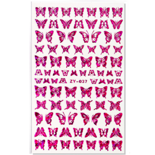 Butterfly Nail Art Decal Sticker - ZY037 Pink