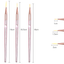 3Pcs Pink Chrome Nail Art Liner Brushes