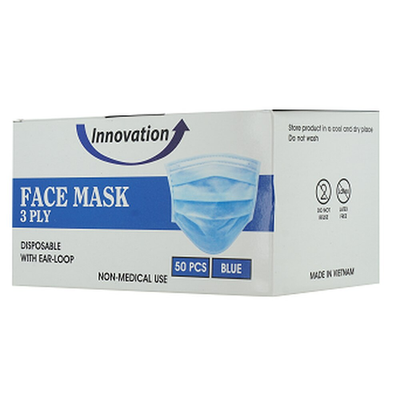 Disposable Face Mask 3ply - 50pk (Blue)