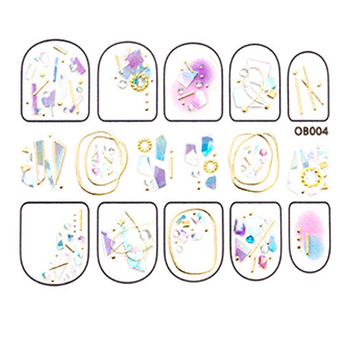 Design Nail Art Sticker Set - OB004 : Pastel Party