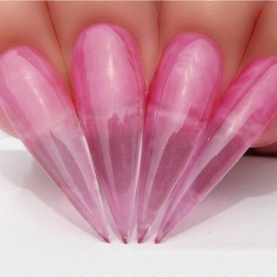 Hands wearing 402 French Pink Gel Polish by Kiara Sky