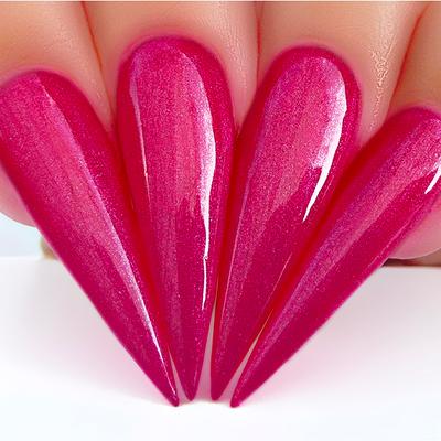 Hands wearing 422 Pink Lipstick Gel Polish by Kiara Sky