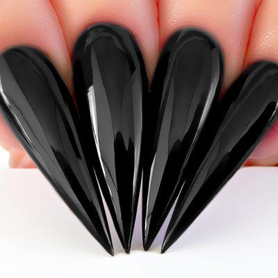 Hands wearing 435 Black To Black Gel Polish by Kiara Sky