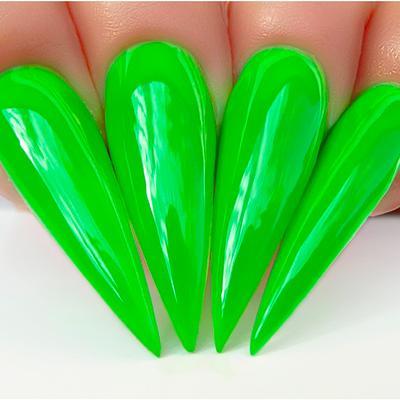 Hands wearing 448 Green With Envy Gel Polish by Kiara Sky