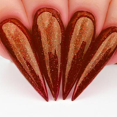 Hands wearing #457 Frosted Pomegranate Trio by Kiara Sky