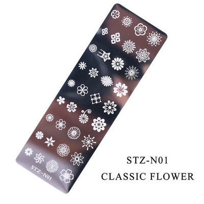 Nail Art Stamper Stencil Plates - 01 Flower