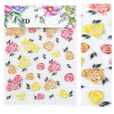 5D Nail Decal Sticker Floral - 07