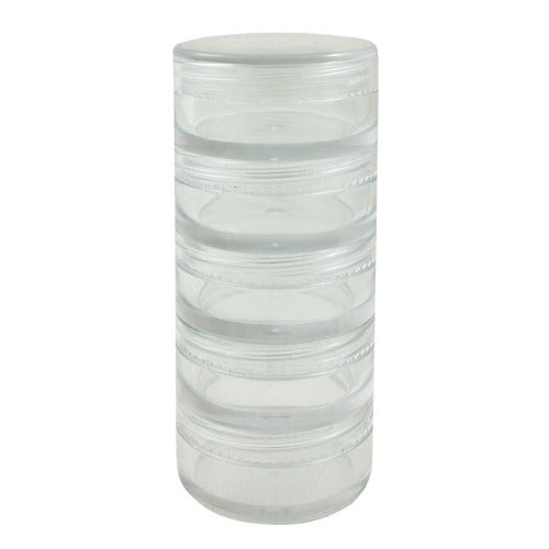 Clear Plastic Stackable Jar 5/set - 3mL