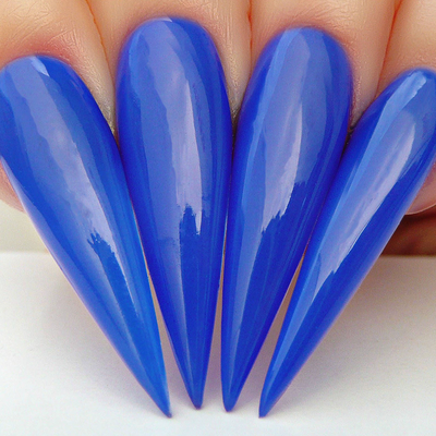 Hands wearing 621 Someone Like Blue Gel Polish by Kiara Sky